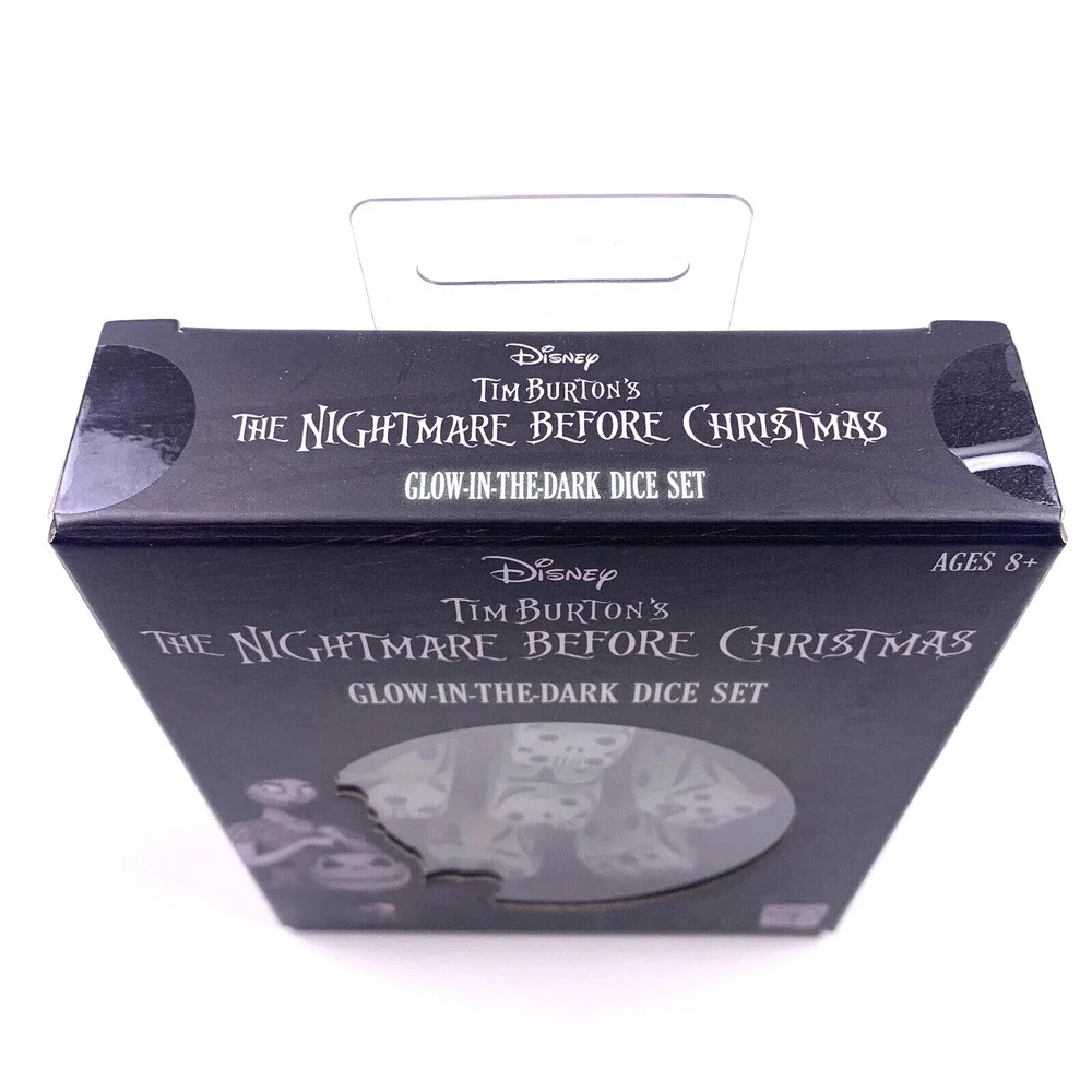 Nightmare Before Christmas Glow In the Dark Dice Set Tin Carrying Case Incl READ